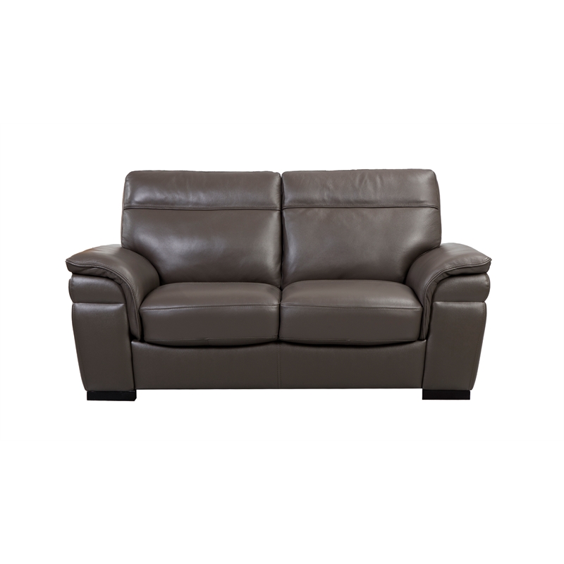 EK020 Taupe (Brown) Color With Italian Leather Loveseat