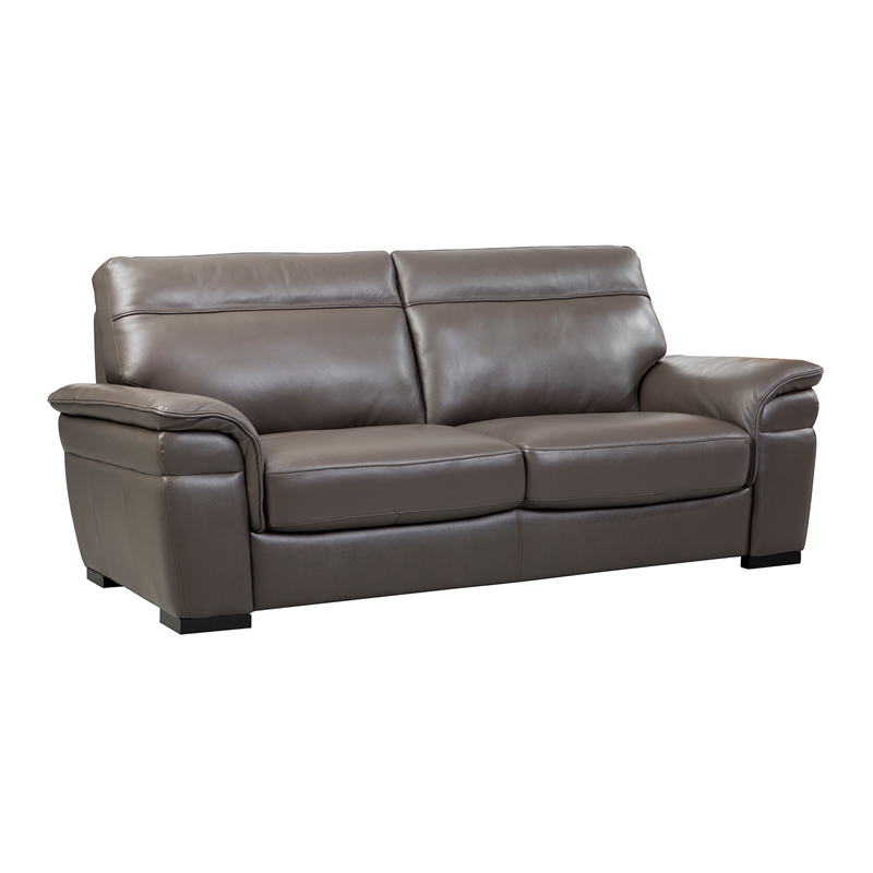 EK020 Taupe (Brown) Color With Italian Leather Sofa