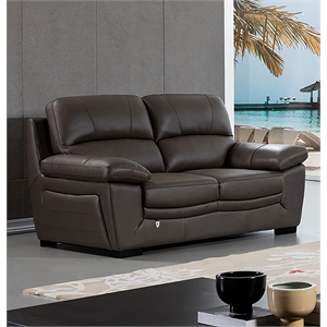 ek045 taupe (brown) color with italian leather loveseat