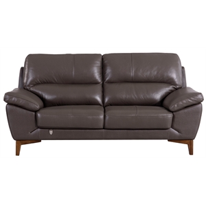 ek080 taupe (brown) color with italian leather loveseat