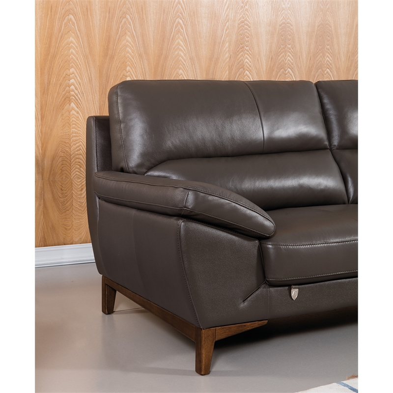 EK080 Taupe (Brown) Color With Italian Leather Sofa
