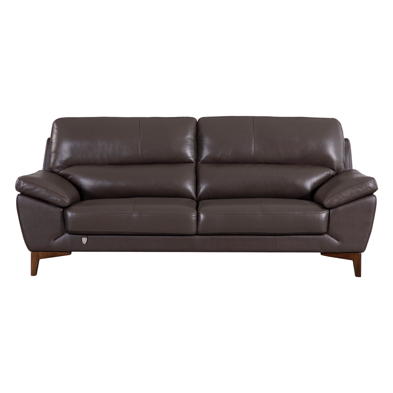 EK080 Taupe (Brown) Color With Italian Leather Sofa