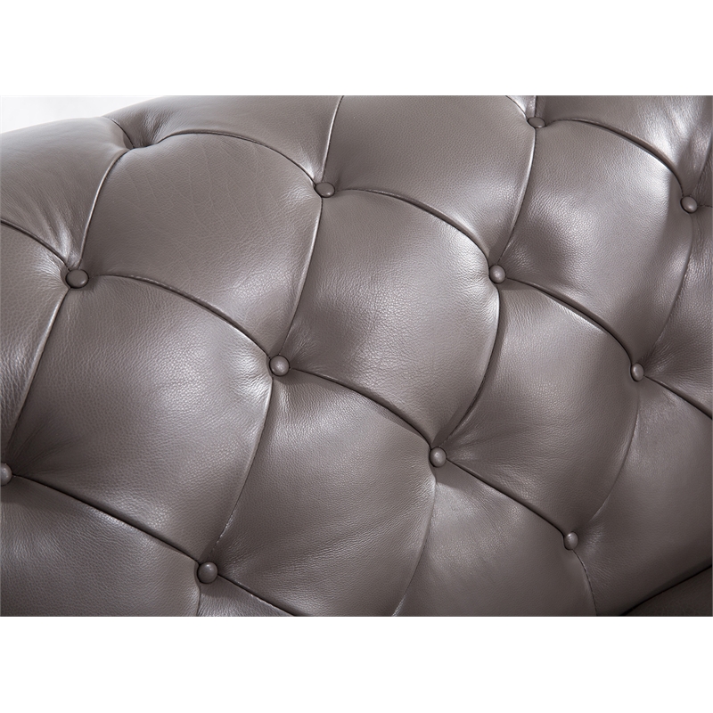 EK093 Taupe (Brown) Color With Full Italian Aniline Leather Loveseat
