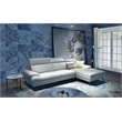 EK-L690 Light Gray With Top-grain Italian Leather Sectional Right Facing
