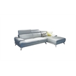 EK-L690 Light Gray With Top-grain Italian Leather Sectional Right Facing