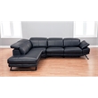EK-LH197 Black With Top-grain Cow Hide Power Recliner Sectional Left Facing