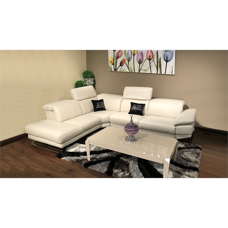 EK-LH197 Frost Gray With Top-grain Cow Hide Power Recliner Sectional Left Facing