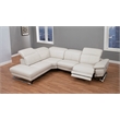 EK-LH197 Frost Gray With Top-grain Cow Hide Power Recliner Sectional Left Facing