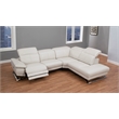 EK-LH197 Light Gray Top-grain Cow Hide Power Recliner Sectional Right Facing