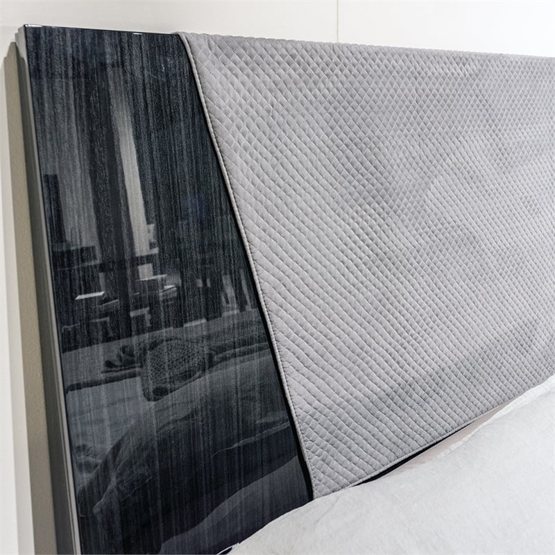 B-ALF01 Dark Gray Color Eastern King Bed No Box Spring or No Slate