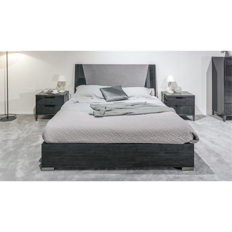 B-ALF01 Dark Gray Color Queen Bed No spring Box or No Slate