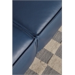 American Eagle Furniture 4-Seater Full Leather/Wood Sofa in Navy Blue
