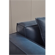 American Eagle Furniture 4-Seater Full Leather/Wood Sofa in Navy Blue