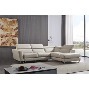 American Eagle Furniture Left Sitting Genuine Leather Sectional in Gray