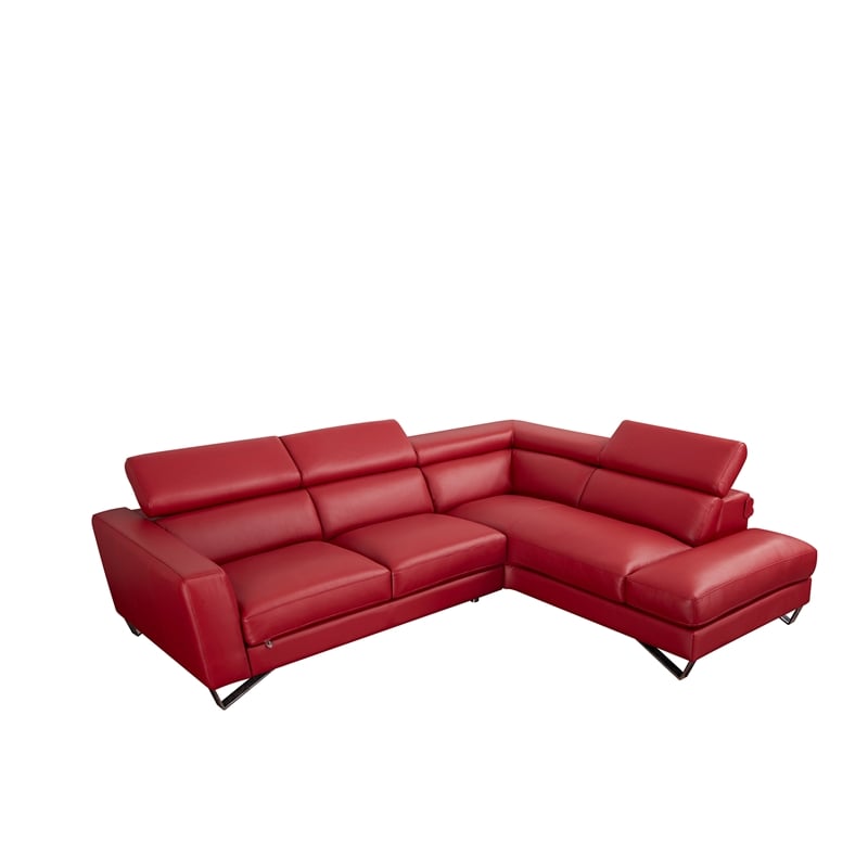 American Eagle Furniture Left Sitting Genuine Leather Sectional in Red