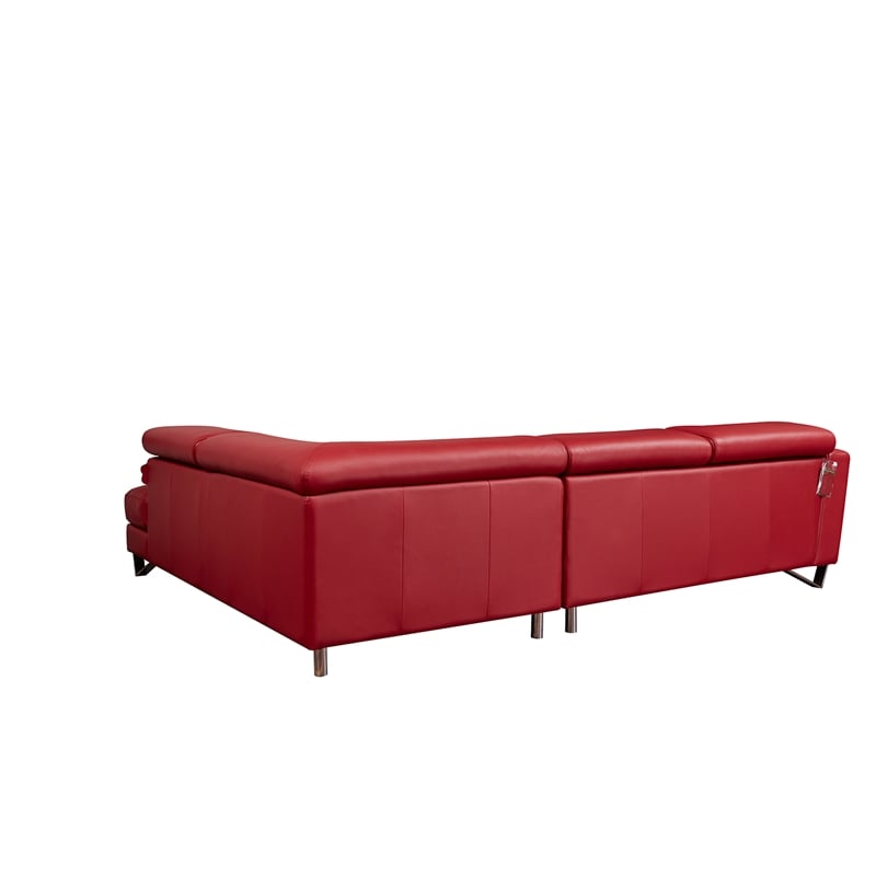 American Eagle Furniture Left Sitting Genuine Leather Sectional in Red