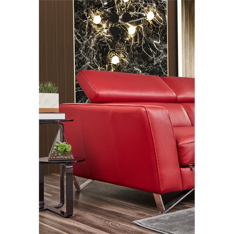 American Eagle Furniture Left Sitting Genuine Leather Sectional in Red