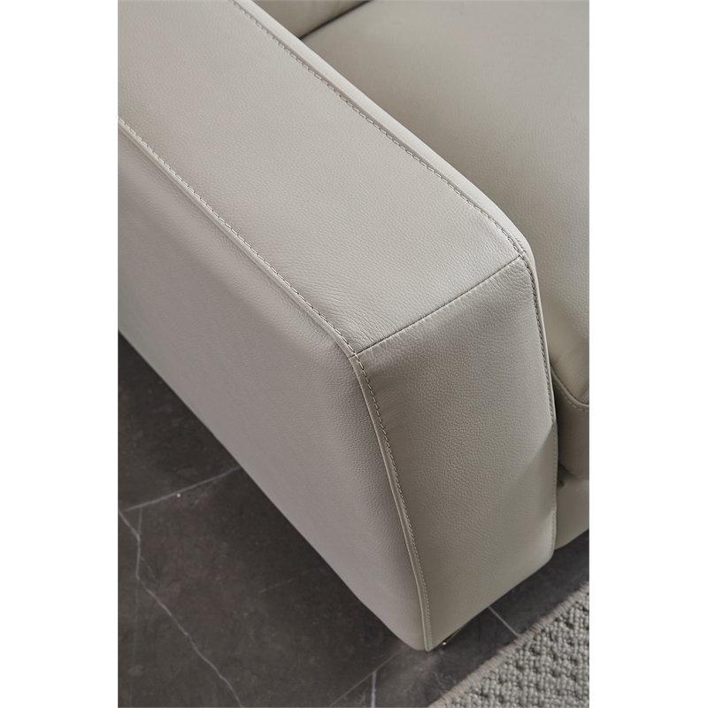 American Eagle Furniture Right Sitting Genuine Leather Sectional in Gray