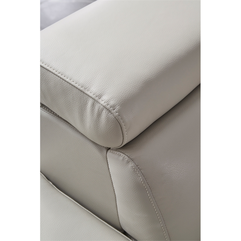 American Eagle Furniture Right Sitting Genuine Leather Sectional in Gray