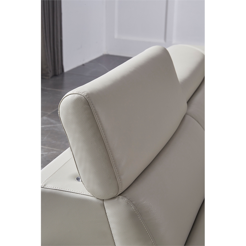 American Eagle Furniture Right Sitting Genuine Leather Sectional in Gray