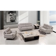 American Eagle Furniture Genuine Leather Chair in Light Gray/Chrome