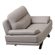 American Eagle Furniture Genuine Leather Chair in Light Gray/Chrome