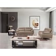 American Eagle Furniture Contemporary Genuine Leather Sofa in Dark Tan/Chrome