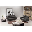 American Eagle Furniture Genuine Leather Sofa in Taupe Gray/Chrome