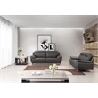 American Eagle Furniture Genuine Leather Sofa in Taupe Gray/Chrome