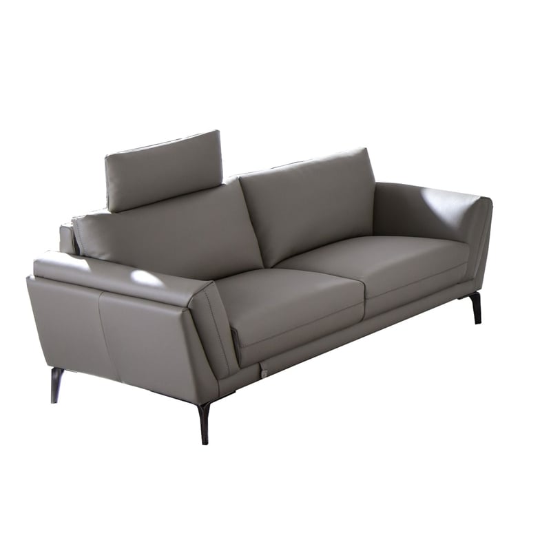 American Eagle Furniture Full Leather Loveseat in Light Tan/Chrome