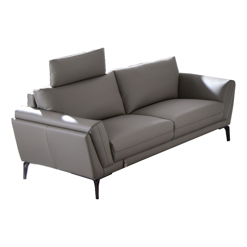 American Eagle Furniture Full Leather Loveseat in Light Tan/Chrome