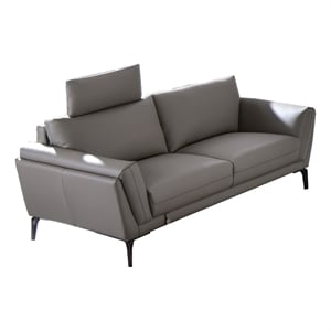 American Eagle Furniture Full Leather Loveseat in Light Tan/Chrome