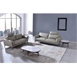 American Eagle Furniture Contemporary Full Leather Sofa in Light Tan/Chrome