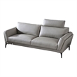 American Eagle Furniture Contemporary Full Leather Sofa in Light Tan/Chrome