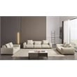 American Eagle Furniture Contemporary Full Leather/Wood Sofa in Light Gray