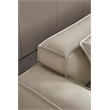 American Eagle Furniture Contemporary Full Leather/Wood Sofa in Light Gray