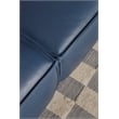 American Eagle Furniture Contemporary Full Leather/Wood Sofa in Navy Blue