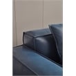 American Eagle Furniture Contemporary Full Leather/Wood Sofa in Navy Blue