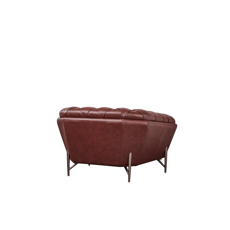 American Eagle Furniture Contemporary Full Leather/Metal Chair in Brown