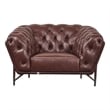 American Eagle Furniture Contemporary Full Leather/Metal Chair in Brown