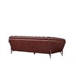 American Eagle Furniture Contemporary Full Leather/Metal Sofa in Brown