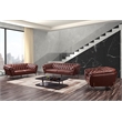 American Eagle Furniture Contemporary Full Leather/Metal Sofa in Brown
