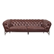 American Eagle Furniture Contemporary Full Leather/Metal Sofa in Brown