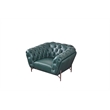 American Eagle Furniture Contemporary Full Leather/Metal Chair in Dark Green