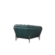 American Eagle Furniture Contemporary Full Leather/Metal Chair in Dark Green