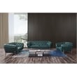 American Eagle Furniture Contemporary Full Leather/Metal Chair in Dark Green