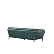 American Eagle Furniture Contemporary Full Leather/Metal Sofa in Dark Green