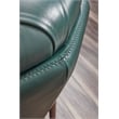 American Eagle Furniture Contemporary Full Leather/Metal Sofa in Dark Green
