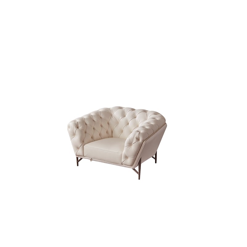 American Eagle Furniture Contemporary Full Leather/Metal Chair in White