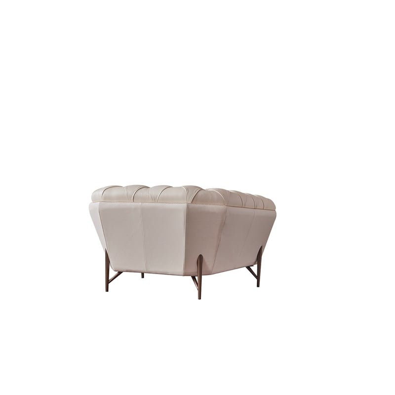 American Eagle Furniture Contemporary Full Leather/Metal Chair in White